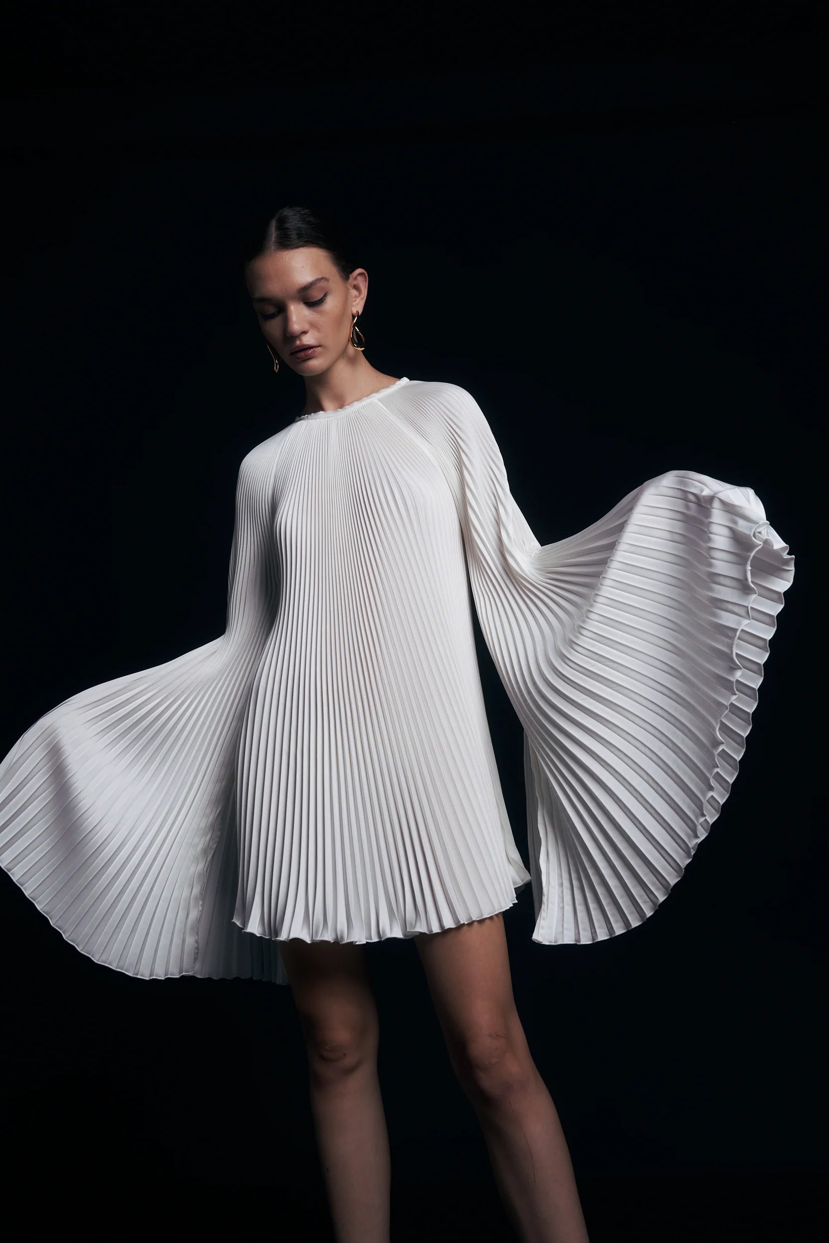 Sierra Long Sleeve Exposed Bra Maxi Dress in White